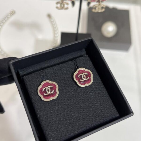 replik,replica,schmuck,1:1,beste,ohrringe,ring,Repliken Chanel 25P neue cremeweißgoldene Herz-Doppel-C-Ohrringe mit weißem Email (M6LXB)