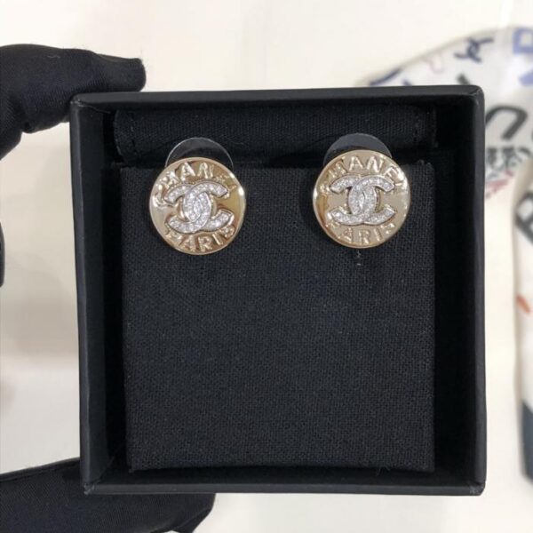 replik,replica,schmuck,1:1,beste,ohrringe,ring,Repliken Chanel 25A neue runde Ohrringe aus Silber mit Doppel-C-Buchstaben und Diamanten (MYABZ)