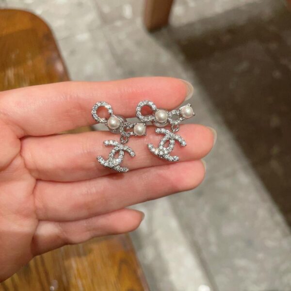 replik,replica,schmuck,1:1,beste,ohrringe,ring,Repliken Chanel Vintage Doppel-C-Ohrringe Original-Replik-Logo (RADSR)