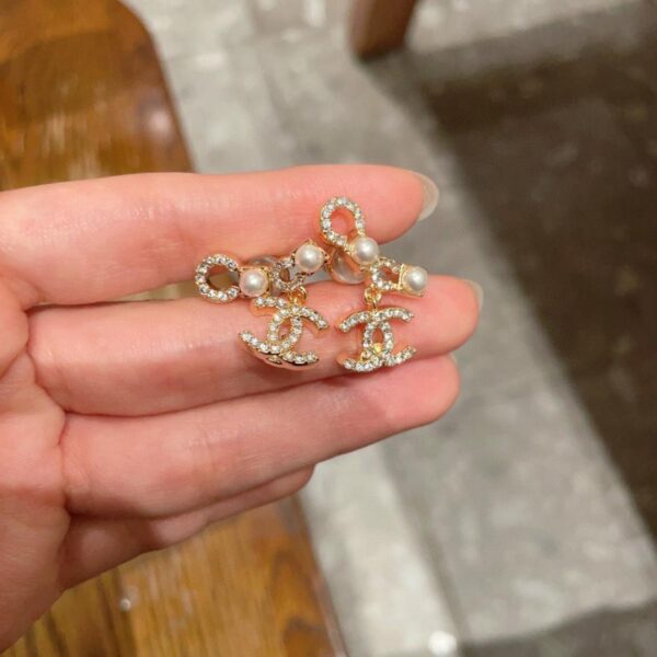 replik,replica,schmuck,1:1,beste,ohrringe,ring,Repliken Chanel Vintage Doppel-C-Ohrringe Original-Replik-Logo (VKE06)