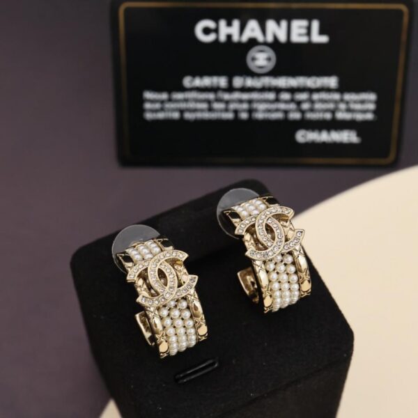 replik,replica,schmuck,1:1,beste,ohrringe,ring,Repliken Chanel 25A handgefertigte quadratische Diamant-Perlenohrringe (88TNL)