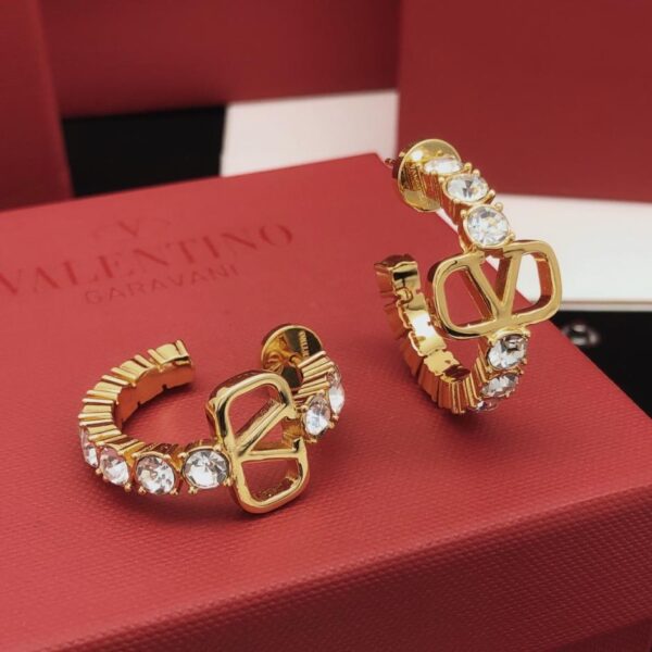 replik,replica,schmuck,1:1,beste,ohrringe,ring,Repliken Valentino, neuestes Modell, runde Mondohrringe mit Diamanten, aus einheitlichem ZP-Messingmaterial (WSJ5U)