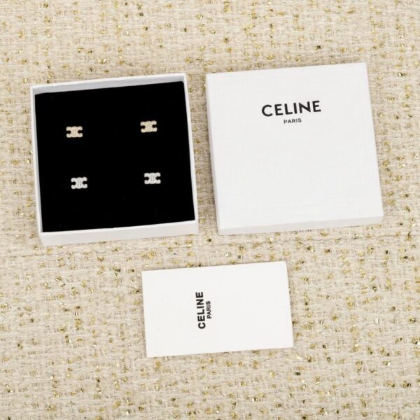 replik,replica,schmuck,1:1,beste,ohrringe,ring,Repliken Celine-Ohrringe mit Arc de Triomphe-Logo und Diamanten (HJIU2)