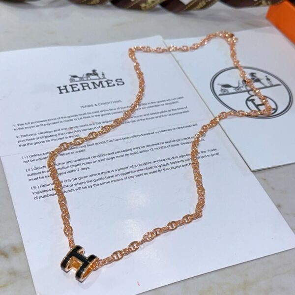 replik,replica,schmuck,1:1,beste,ohrringe,ring,Repliken Hermes Halskette H Buchstabe Oval Serie (GO08Y)