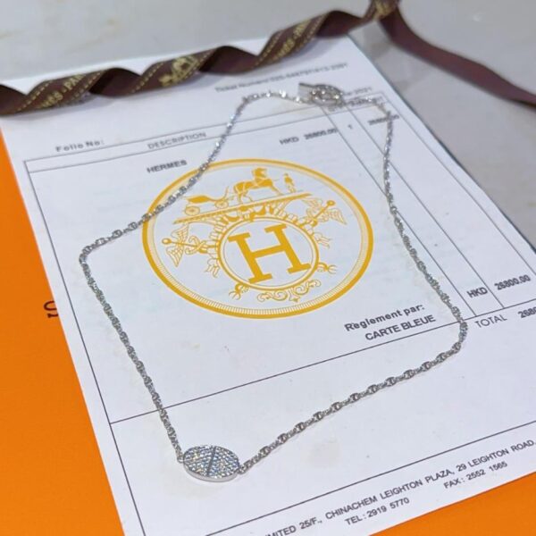 replik,replica,schmuck,1:1,beste,ohrringe,ring,Repliken Hermes Halskette H Buchstabe Oval Serie (36T08)