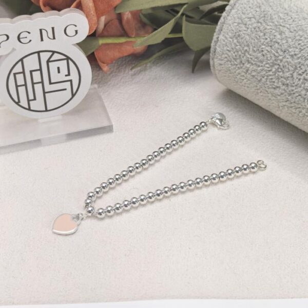 replik,replica,schmuck,1:1,beste,ohrringe,ring,Repliken Gegenversion Tiffany Tiffany Love-Anhänger, rundes Perlenarmband, rosa Version, Ag925 Sterlingsilber (6 g) (NVQSM)
