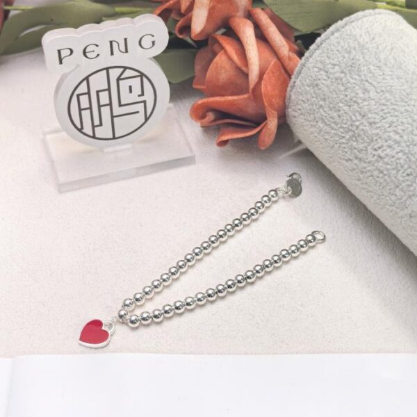 replik,replica,schmuck,1:1,beste,ohrringe,ring,Repliken Gegenversion Tiffany Tiffany Love-Anhänger rundes Perlenarmband rote Version Ag925 Sterlingsilber (6 g) (K4M0F)