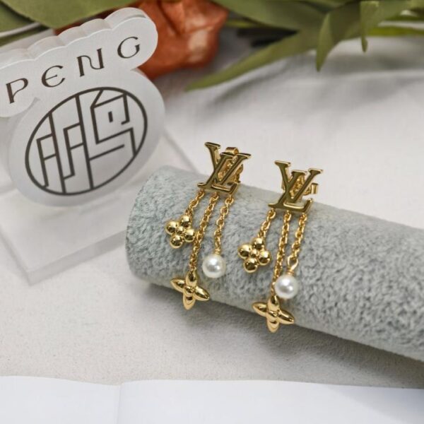 replik,replica,schmuck,1:1,beste,ohrringe,ring,Repliken Counter-Version LV Blumenquaste Perle neue Ohrringe hochwertige Messing Harz Perle (V02A0)