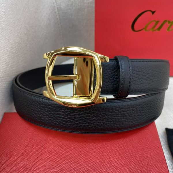 replik,replica,schmuck,1:1,beste,ohrringe,ring,Repliken Cartier-Gürtel mit Dornschließe, doppelseitiger Gürtel aus schwarzem und braunem Leder mit Cartier-Logo (L8SXL)