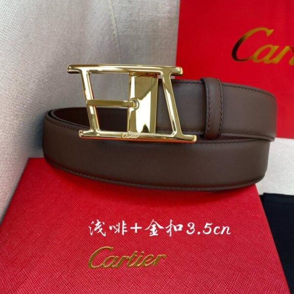 replik,replica,schmuck,1:1,beste,ohrringe,ring,Repliken Cartier-Gürtel mit Dornschließe, doppelseitiger Gürtel aus schwarzem und braunem Leder mit Cartier-Logo (9MCD0)