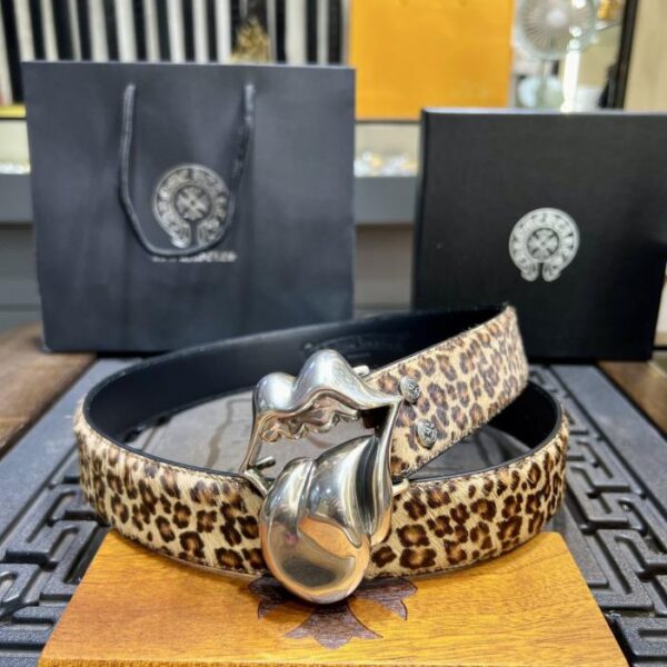 replik,replica,schmuck,1:1,beste,ohrringe,ring,Repliken Abnehmbarer Gürtel mit Leopardenmuster von Chrome Hearts, original gewachstes Rindsleder, Messingschnalle mit 925er-Silberbeschichtung (2H2FH)