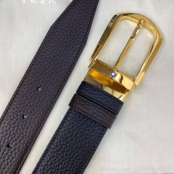 replik,replica,schmuck,1:1,beste,ohrringe,ring,Repliken Montblanc 3,5 cm breiter Business-Casual-Gürtel aus genarbtem Rindsleder (KB9WE)