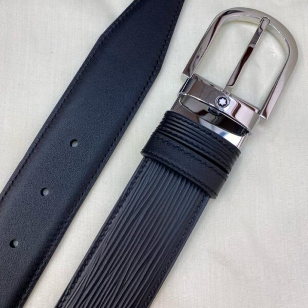 replik,replica,schmuck,1:1,beste,ohrringe,ring,Repliken Montblanc 3,5 cm breiter Business-Casual-Gürtel aus genarbtem Rindsleder (6AKGQ)