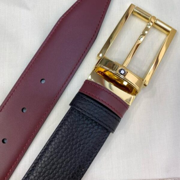 replik,replica,schmuck,1:1,beste,ohrringe,ring,Repliken Montblanc 3,5 cm breiter Business-Casual-Gürtel aus Rindsleder mit Deckschicht (8US09)