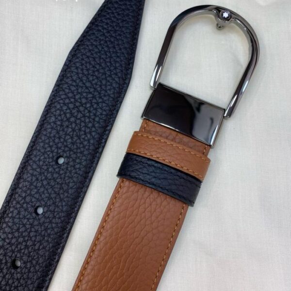 replik,replica,schmuck,1:1,beste,ohrringe,ring,Repliken Montblanc 3,5 cm breiter Business-Casual-Gürtel aus genarbtem Rindsleder (NC0LW)