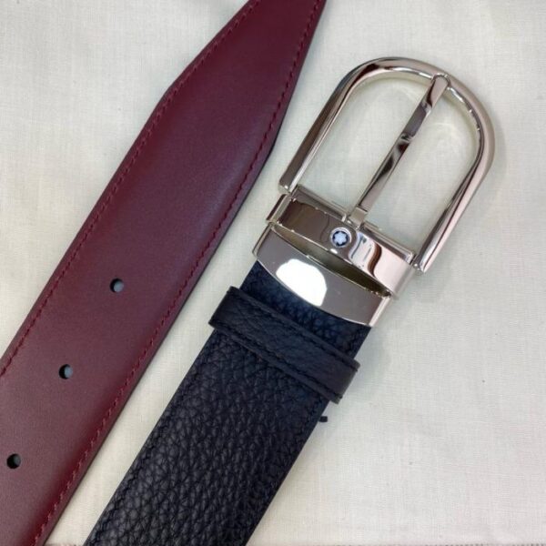 replik,replica,schmuck,1:1,beste,ohrringe,ring,Repliken Montblanc 3,5 cm breiter Business-Casual-Gürtel aus genarbtem Rindsleder (WP8RA)