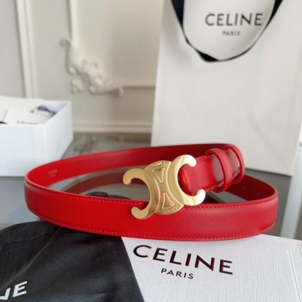 replik,replica,schmuck,1:1,beste,ohrringe,ring,Repliken CELINE Damengürtel, leuchtendes Rot, 2,4 cm Breite, handgenäht (1D9MA)