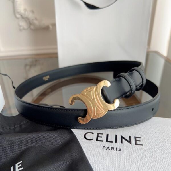 replik,replica,schmuck,1:1,beste,ohrringe,ring,Repliken CELINE Damengürtel, Elegantes Schwarz, 2,4 cm Breite, Handgenäht (25BSY)