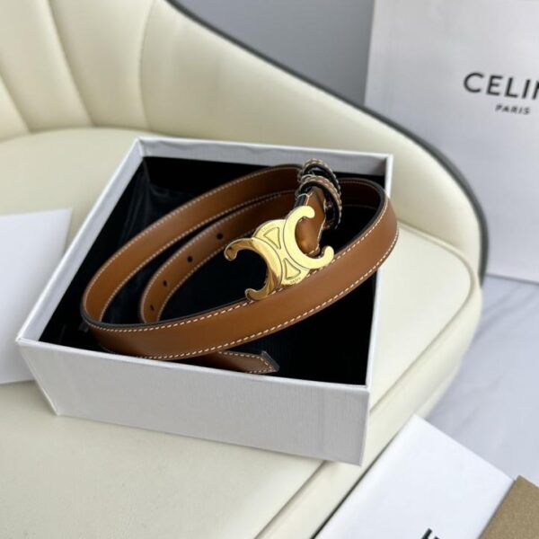 replik,replica,schmuck,1:1,beste,ohrringe,ring,Repliken Celine Damen Original neues Modell, Breite 1,8 cm, Arc de Triomphe Messingschnalle, Deckschicht Kalbsleder (43L1G)