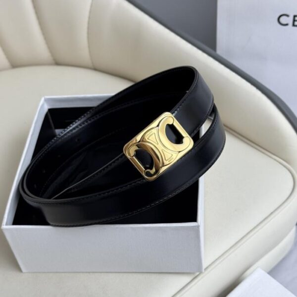 replik,replica,schmuck,1:1,beste,ohrringe,ring,Repliken Celine Damen Original neues Modell, Breite 2,5 cm, Arc de Triomphe Messingschnalle, Deckschicht Kalbsleder (KRPZO)