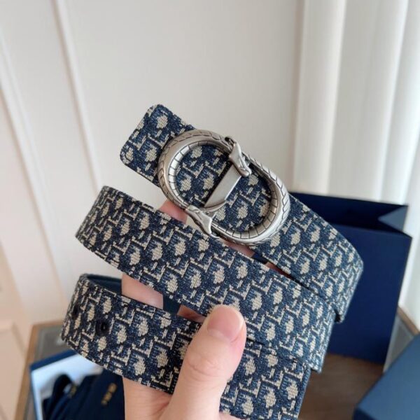 replik,replica,schmuck,1:1,beste,ohrringe,ring,Repliken DIOR Enhanced Edition Französisches Originalleder Schräg Blau Stoff Schwarzes Rindsleder 3,5 cm (7DWAE)