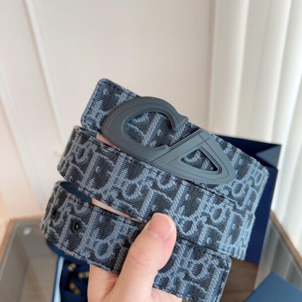 replik,replica,schmuck,1:1,beste,ohrringe,ring,Repliken DIOR Französisches Originalleder Oblique hellblaues Tuch schwarzes Rindsleder 3,5 cm (789W2)