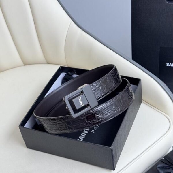 replik,replica,schmuck,1:1,beste,ohrringe,ring,Repliken Saint Laurent Damengürtel mit galvanisierter Echtgold-Schnalle, Made in Italy, 3,0 cm (IEBFY)