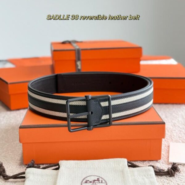 replik,replica,schmuck,1:1,beste,ohrringe,ring,Repliken SADLLE 38 Wendegürtel aus Leder. Doppelseitiger Gürtel aus Epsom-Kalbsleder und H-Canvas (82YK4)