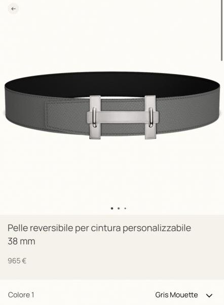 replik,replica,schmuck,1:1,beste,ohrringe,ring,Repliken Hermes JUMPING Premium-Hardware mit importiertem Epsom-Leder in Schwarz und Cumulonimbus-Grau, 38 mm Breite, Herrengürtelzubehör (YRA4B)