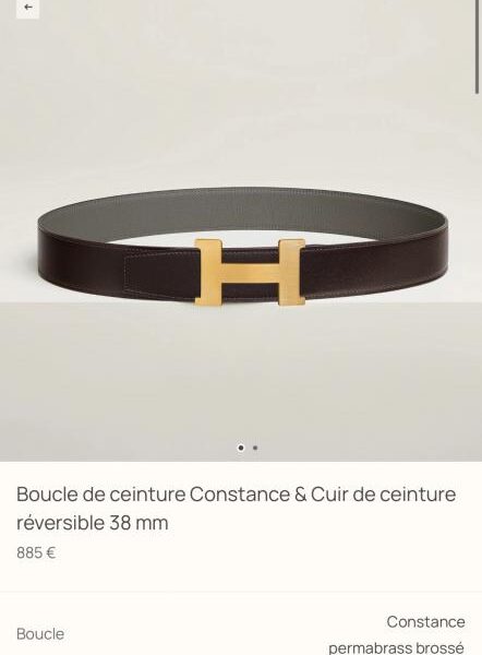 replik,replica,schmuck,1:1,beste,ohrringe,ring,Repliken Constance Hardware, importiertes (Cumulonimbus Gray) Togo-Leder, 38 mm Breite, Herrengürtel (DMVHW)