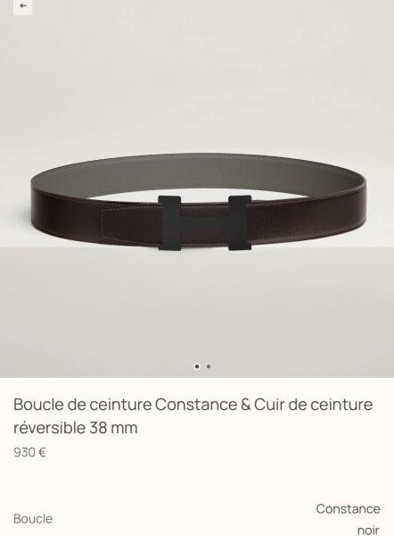 replik,replica,schmuck,1:1,beste,ohrringe,ring,Repliken Constance Hardware, importiertes (Cumulonimbus-Grau) Togo-Leder, 38 mm Breite, Herrengürtel (QD8GP)