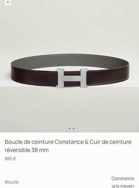 replik,replica,schmuck,1:1,beste,ohrringe,ring,Repliken Constance Boutique Hardware mit importiertem (Cumulonimbus-Grau) Togo-Leder, 38 mm Breite, Herrengürtel (T0R2R)
