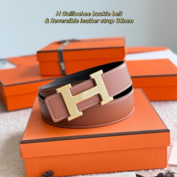 replik,replica,schmuck,1:1,beste,ohrringe,ring,Repliken Hermes Guillochee Boutique-Hardware mit importiertem doppelseitigem mattem Kalbsleder, 38 mm breiter Herrengürtel (0CKBW)