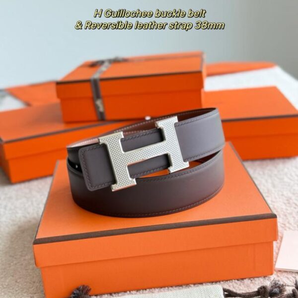 replik,replica,schmuck,1:1,beste,ohrringe,ring,Repliken Hermes Guillochee Boutique-Hardware mit importiertem doppelseitigem mattem Kalbsleder, 38 mm breiter Herrengürtel (5QB84)