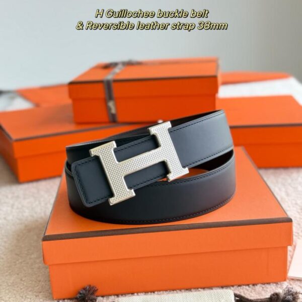 replik,replica,schmuck,1:1,beste,ohrringe,ring,Repliken Hermes Guillochee Boutique-Hardware mit importiertem doppelseitigem mattem Kalbsleder, 38 mm breiter Herrengürtel (AKBL1)