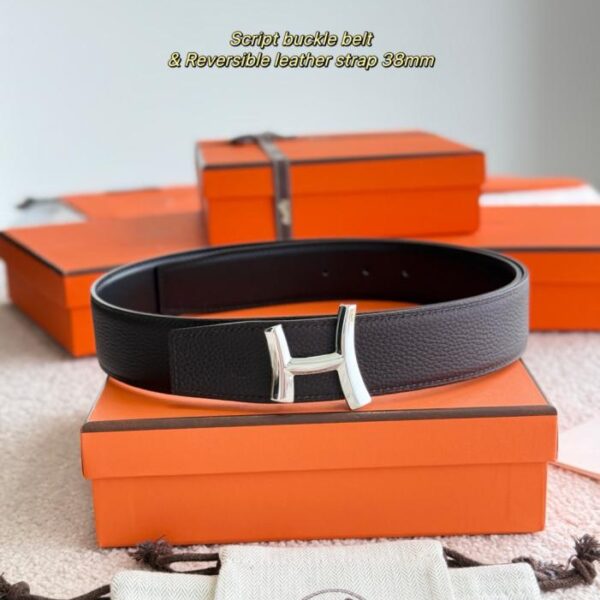 replik,replica,schmuck,1:1,beste,ohrringe,ring,Repliken SCRIPT Boutique-Hardware mit importiertem (Schokoladen-) Togo-Leder, Breite 38 mm, Herrengürtel (TFDPP)