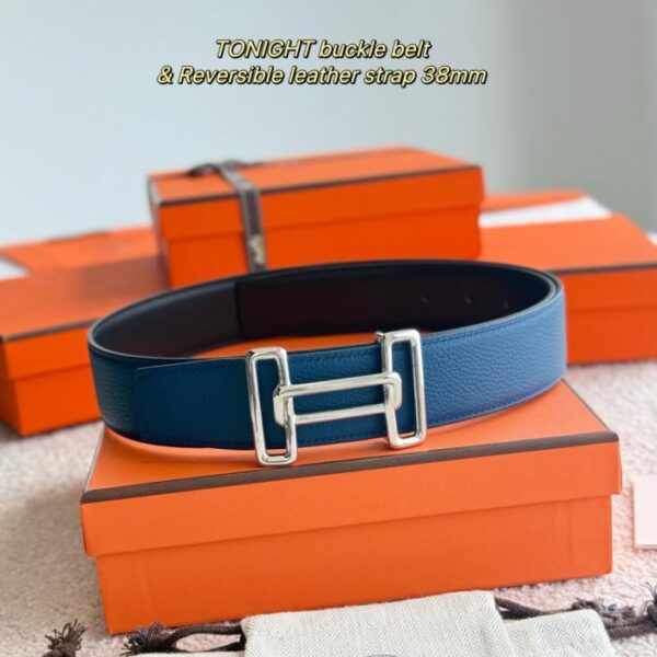 replik,replica,schmuck,1:1,beste,ohrringe,ring,Repliken TONIGHT Boutique-Hardware mit importiertem (dunkelblauem) Togo-Leder, Breite 38 mm, Herrengürtel (YZPY9)