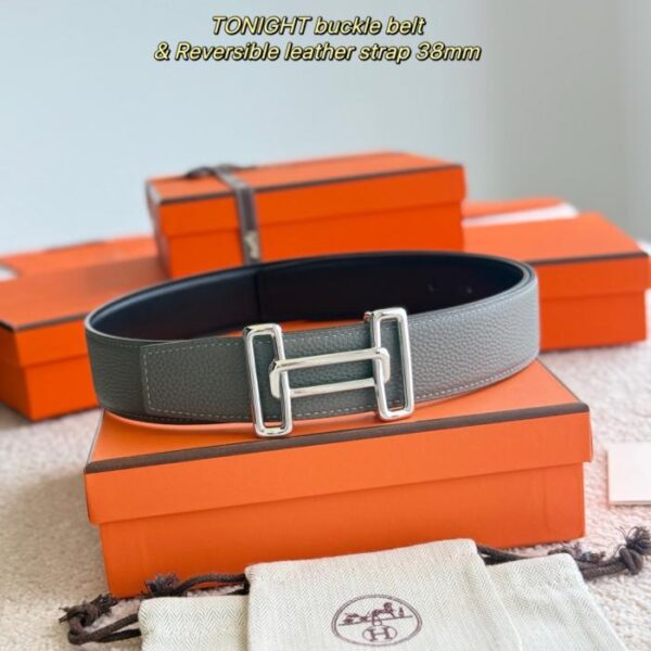 replik,replica,schmuck,1:1,beste,ohrringe,ring,Repliken TONIGHT Premium-Hardware mit importiertem (Cumulonimbus-Grau) Togo-Leder, 38 mm Breite, Herrengürtel (DWLHY)