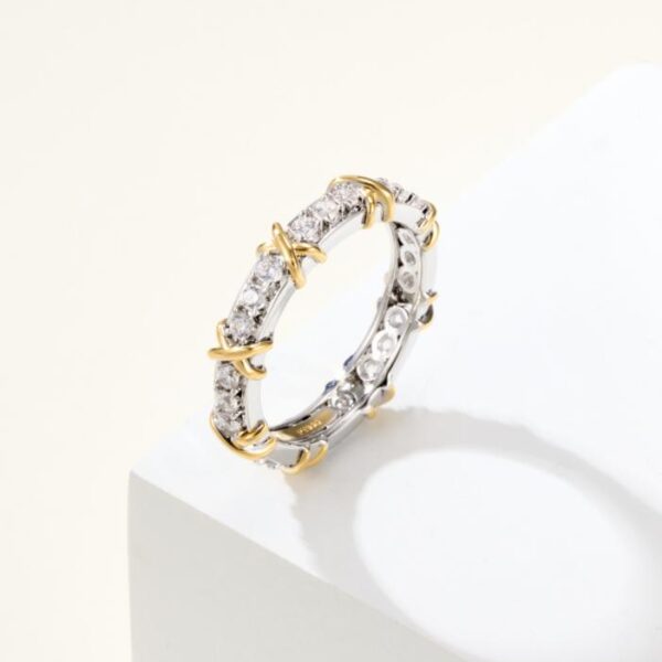 replik,replica,schmuck,1:1,beste,ohrringe,ring,Repliken Schmaler Tiffany-Ring mit 16 Steinen (ATRH9)