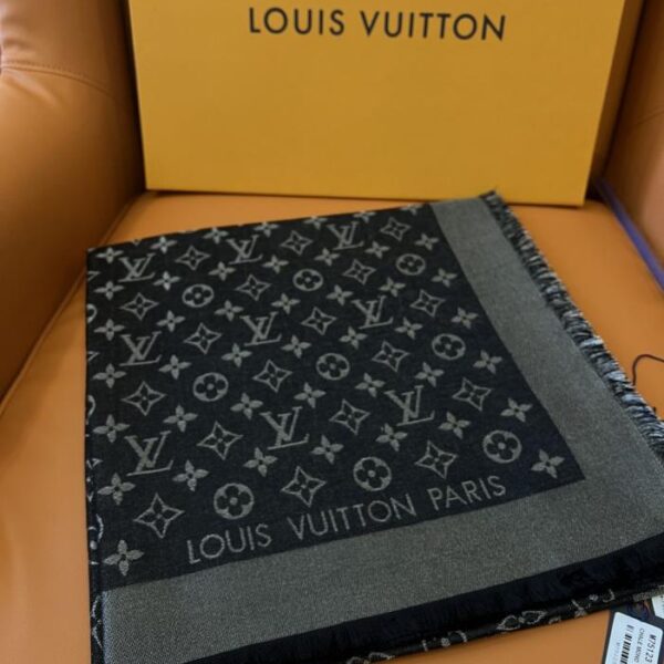replik,replica,schmuck,1:1,beste,ohrringe,ring,Repliken (Schwarz und Silber) Louis Vuitton Monogramm Schal (Z84TF)