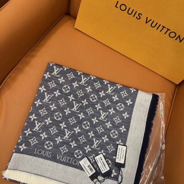replik,replica,schmuck,1:1,beste,ohrringe,ring,Repliken Denimblauer M71376 Louis Vuitton Schal aus 60 % Seide und 40 % Wolle (0IB3D)