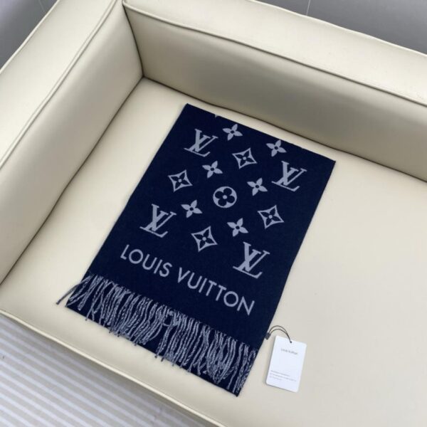 replik,replica,schmuck,1:1,beste,ohrringe,ring,Repliken Louis Vuitton Herrenschal „All About Monogram“ in Schwarz und Grau (DE5SS)
