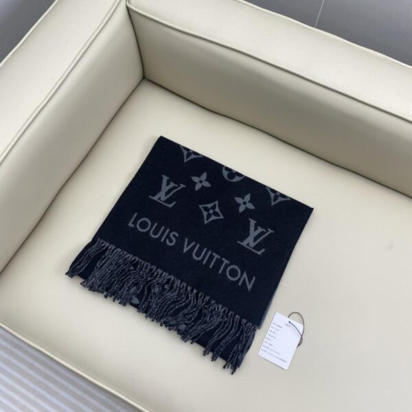 replik,replica,schmuck,1:1,beste,ohrringe,ring,Repliken Louis Vuitton Herren-Schal „All About Monogram“ in Schwarz und Grau (DPW3T)