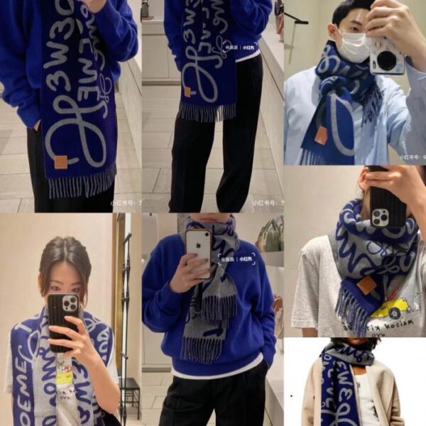 replik,replica,schmuck,1:1,beste,ohrringe,ring,Repliken Loewe Letter Graffiti Schal, Unisex (46YH4)