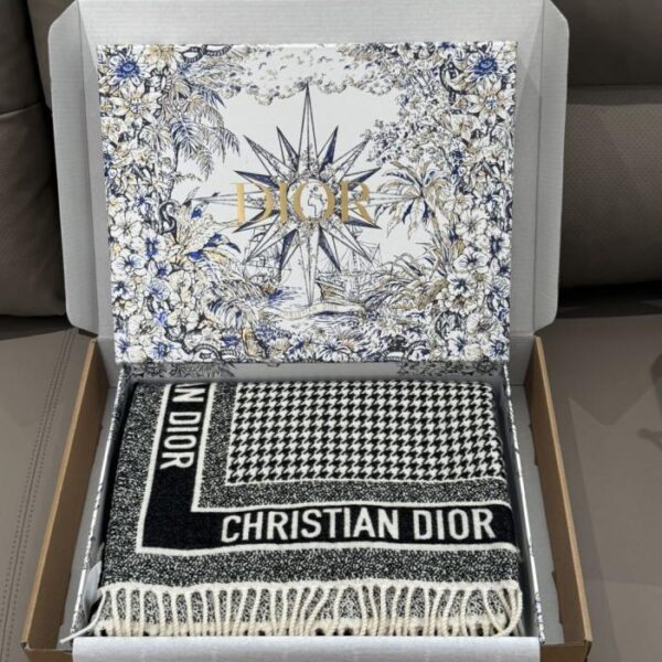 replik,replica,schmuck,1:1,beste,ohrringe,ring,Repliken Wendbarer Dior-Schal mit Hahnentrittmuster in Schwarz und Weiß (TCU4G)