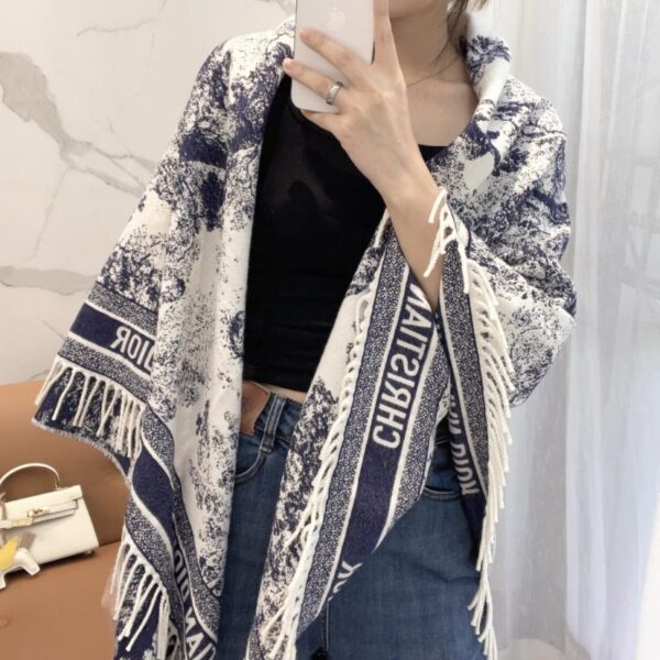 replik,replica,schmuck,1:1,beste,ohrringe,ring,Repliken [Tier] DIOR CD Jacquard Logo Print Großer quadratischer Schal, Stola, Decke (3-in-1) (Q1I8F)