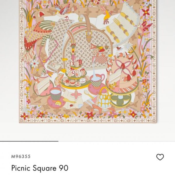 replik,replica,schmuck,1:1,beste,ohrringe,ring,Repliken LV 5418 Momme Doppelseitiger 90x90cm Köperseide LV „Picnic“ (WR9IY)