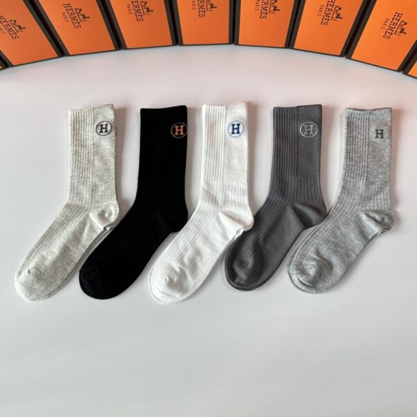 replik,replica,schmuck,1:1,beste,ohrringe,ring,Repliken Hermes neue klassische mittelhohe Socken, fünf Paar pro Schachtel (UMSIW)