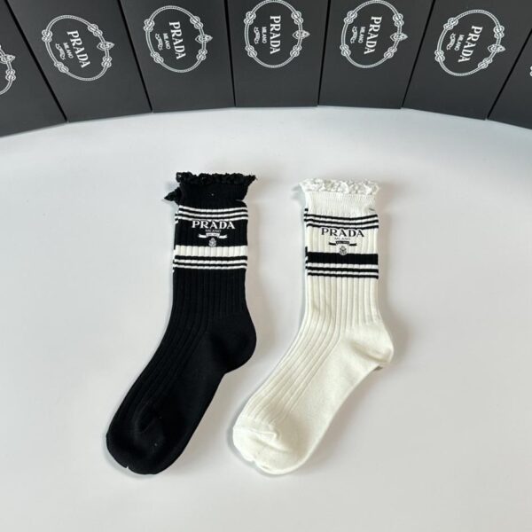 replik,replica,schmuck,1:1,beste,ohrringe,ring,Repliken PRADA Neue gestreifte Kaschmirsocken, zwei Paar pro Packung (HUSI8)