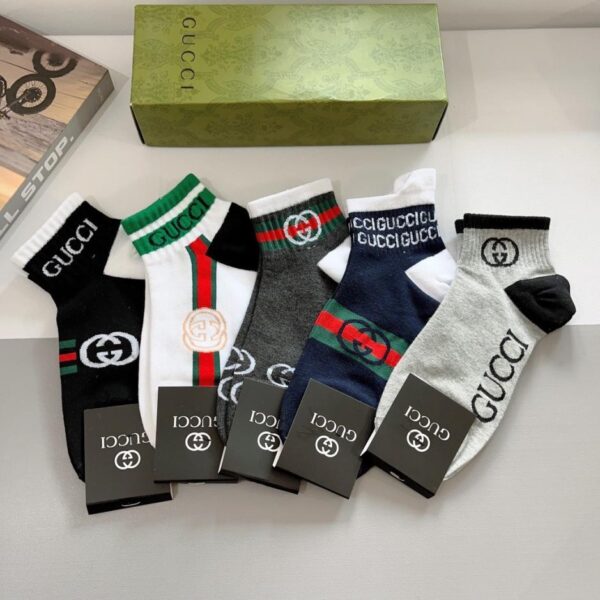 replik,replica,schmuck,1:1,beste,ohrringe,ring,Repliken (5 Paar pro Packung) GUCCI Neue mittelhohe Unisex-Socken, reine Baumwolle (28M73)